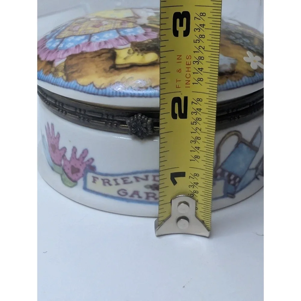 vintage imperial porcelain friendship garden large trinket box
